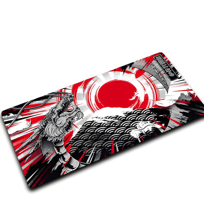 Tapis de souris dragon rouge avec Mont Fuji en arrière-plan