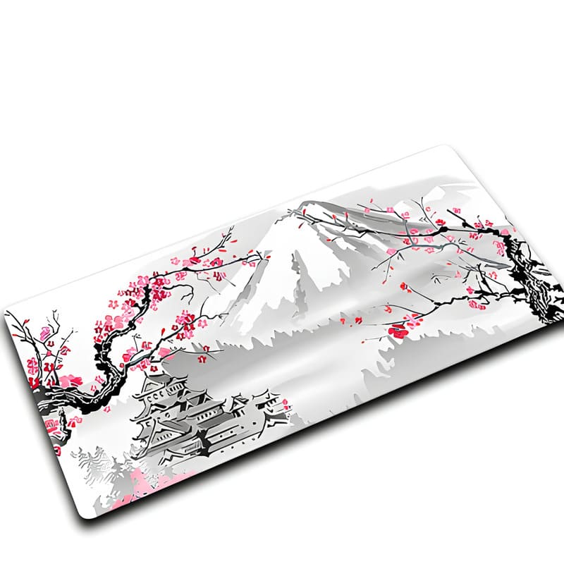 Tapis de souris Sakura Mont Fuji en motif fleurs de cerisier japonais